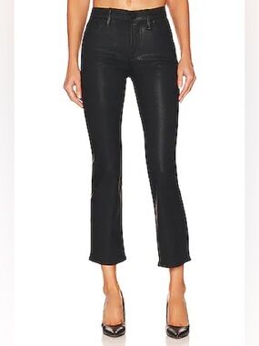 Good American - Very Flattering Black Coated Straight-Leg Jeans